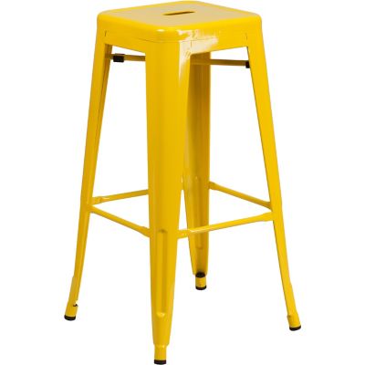 Flash Furniture 30 in. High Backless Metal Indoor/Outdoor Bar Stool with Square Seat