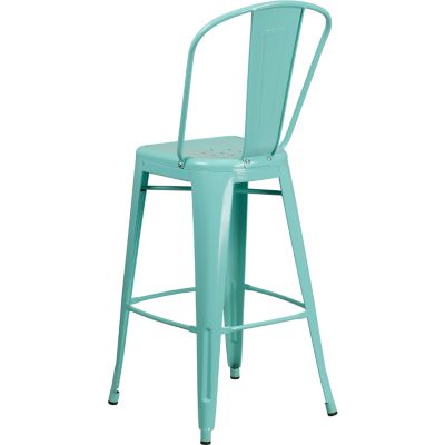Image showing  High Metal Indoor/Outdoor Bar Stool with Backrest, 46 in.