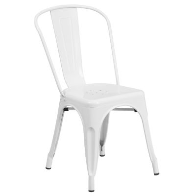Image showing  3 pc. Square Metal Indoor/Outdoor Bistro Set with 2 Stack Chairs, 23.75in.