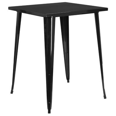 Flash Furniture Square Metal Indoor/Outdoor Bar-Height Table, 33.25 x 40.75in., Black