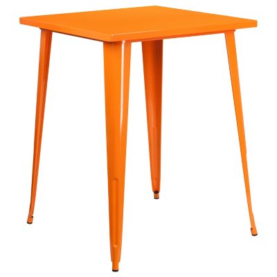 Flash Furniture Square Metal Indoor/Outdoor Bar-Height Table, 33.25 x 40.75in., Orange