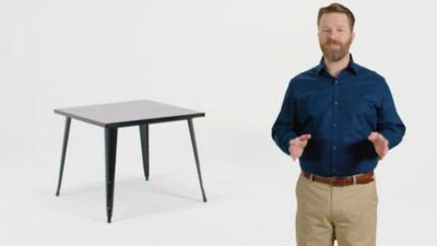 Image showing  Square Metal Indoor/Outdoor Table, 35.5 in. x 29.75 in.