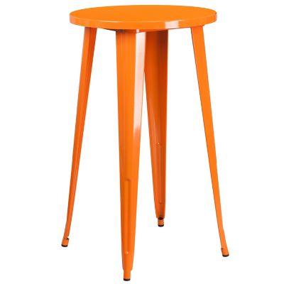 Flash Furniture Round Metal Indoor/Outdoor Bar-Height Table, 24 x 41in., Orange