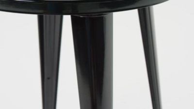 Image showing  Round Metal Indoor/Outdoor Bar-Height Table, 24 x 41in., Silver