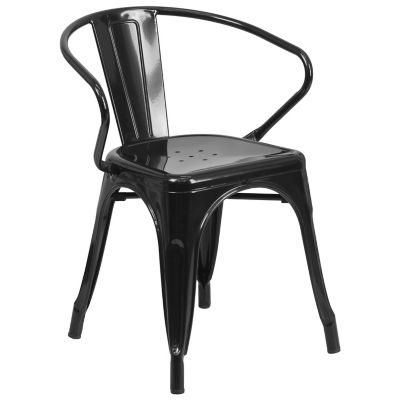 Image showing  3 pc. Round Metal Indoor/Outdoor Bistro Set with 2 Armchairs, 30 in.