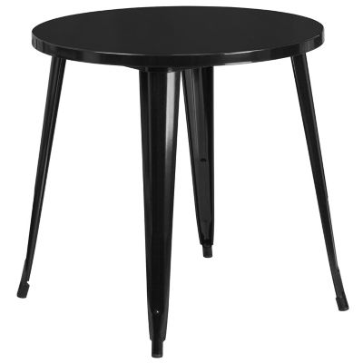 Image showing  3 pc. Round Metal Indoor/Outdoor Bistro Set with 2 Cafe Chairs, 30 in.