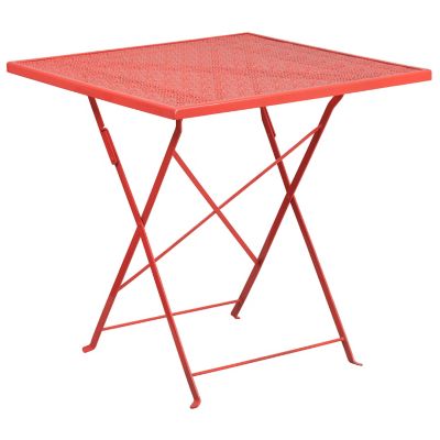 Image showing  Square Indoor/Outdoor Steel Folding Patio Table, 28 in.