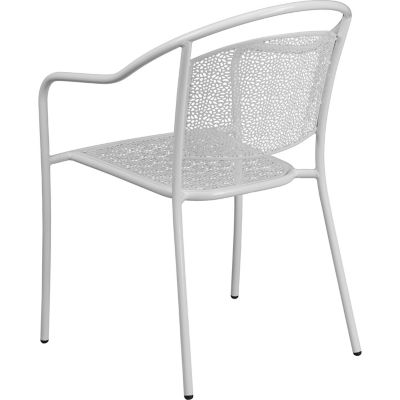 Image showing  Indoor/Outdoor Steel Patio Armchair with Round Back, 24 in. x 21 in. x 32-1/4 in., White