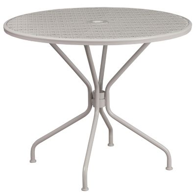 Image showing  3 pc. Round Indoor/Outdoor Steel Patio Bistro Set with 2 Round Back Chairs, 35.25 in.