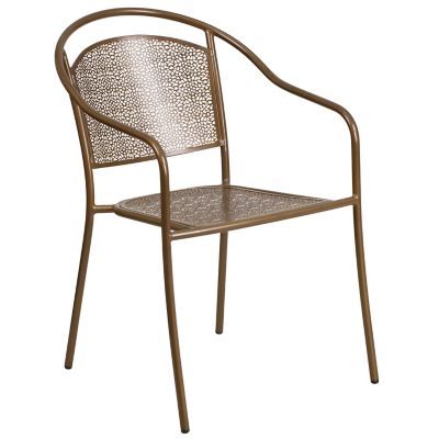 Image showing  5 pc. Round Steel Indoor/Outdoor Patio Table Set with 4 Round Back Chairs, 35.25 in.