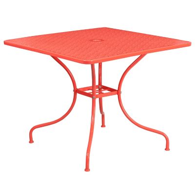 Image showing  5 pc. Square Steel Indoor/Outdoor Patio Table Set with 4 Square Back Chairs, 35.5 in.