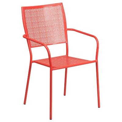 Image showing  5 pc. Square Steel Indoor/Outdoor Patio Table Set with 4 Square Back Chairs, 35.5 in.
