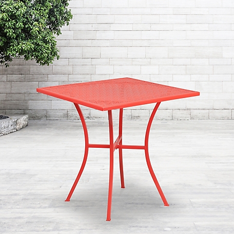 Flash Furniture Square Indoor/Outdoor Steel Patio Table, 28 in.