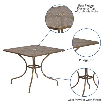 Image showing  35.5 in. Indoor/Outdoor Steel Square Patio Table for 4 People