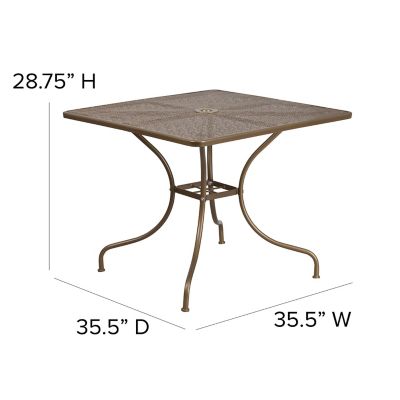 Image showing  35.5 in. Indoor/Outdoor Steel Square Patio Table for 4 People