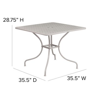 Image showing  35.5 in. Indoor/Outdoor Steel Square Patio Table for 4 People