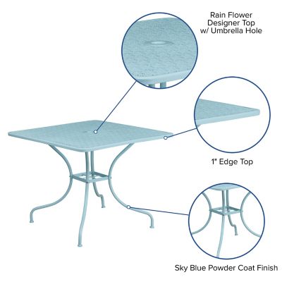 Image showing 3 th Flash Furniture 35.5 in. Indoor/Outdoor Steel Square Patio Table for 4 People