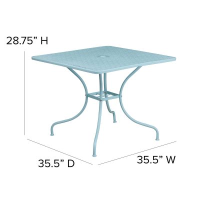 Image showing 4 th Flash Furniture 35.5 in. Indoor/Outdoor Steel Square Patio Table for 4 People