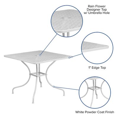 Image showing  35.5 in. Indoor/Outdoor Steel Square Patio Table for 4 People