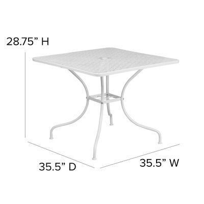 Image showing  35.5 in. Indoor/Outdoor Steel Square Patio Table for 4 People
