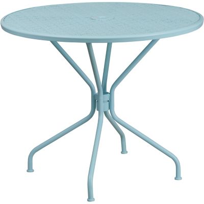 Flash Furniture 35-1/4 in. Indoor/Outdoor Steel Round Patio Table for 4 People