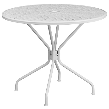 Flash Furniture Round Indoor/Outdoor Steel Patio Table, 35-1/4 in. x 28-3/4 in.