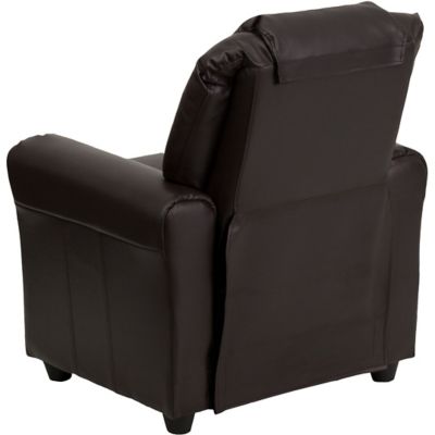 Image showing  Kids' Contemporary Vinyl Recliner with Cup Holder and Headrest