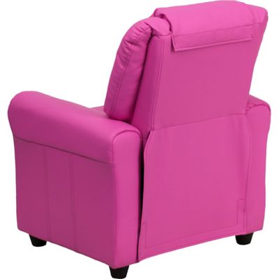 Image showing  Kids' Contemporary Vinyl Recliner with Cup Holder and Headrest