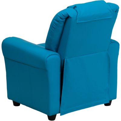 Image showing  Kids' Contemporary Vinyl Recliner with Cup Holder and Headrest