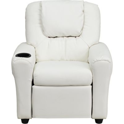 Image showing 3 th Flash Furniture Kids' Contemporary Vinyl Recliner with Cup Holder and Headrest