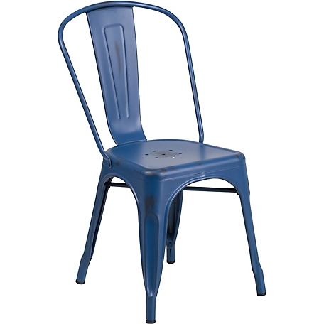 Flash Furniture Metal Indoor/Outdoor Stackable Chair, 20 in. x 17-3/4 in. x 33-1/2 in.