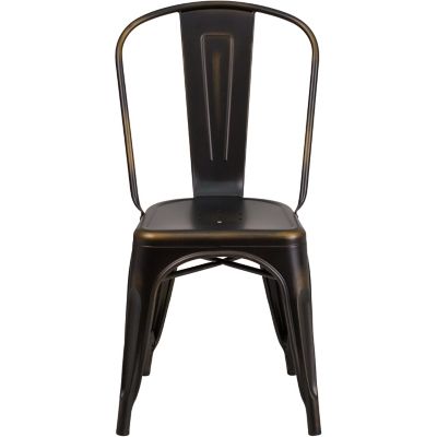 Image showing  Metal Indoor/Outdoor Stackable Chair, 20 in. x 17-3/4 in. x 33-1/2 in.