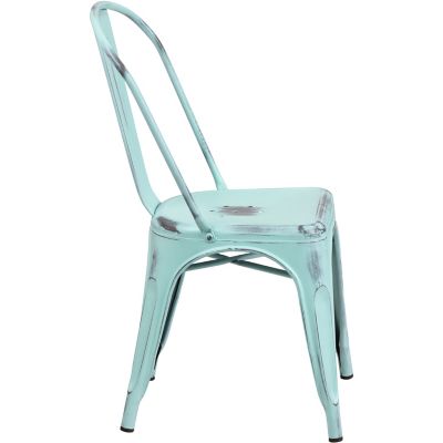 Image showing  Metal Indoor/Outdoor Stackable Chair, 20 in. x 17-3/4 in. x 33-1/2 in.