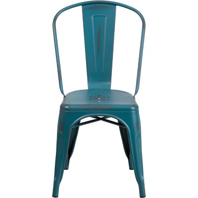 Image showing  Metal Indoor/Outdoor Stackable Chair, 20 in. x 17-3/4 in. x 33-1/2 in.