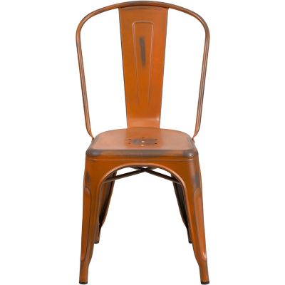 Image showing 3 th Flash Furniture Metal Indoor/Outdoor Stackable Chair, 20 in. x 17-3/4 in. x 33-1/2 in.