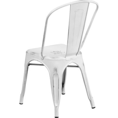 Image showing 2 th Flash Furniture Metal Indoor/Outdoor Stackable Chair, 20 in. x 17-3/4 in. x 33-1/2 in.