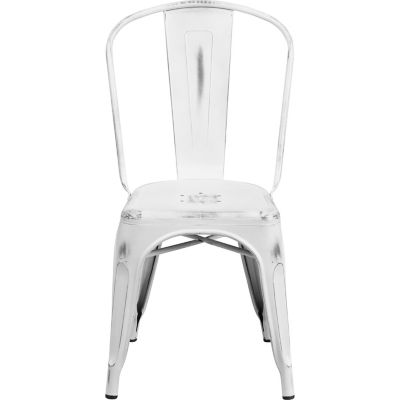 Image showing 3 th Flash Furniture Metal Indoor/Outdoor Stackable Chair, 20 in. x 17-3/4 in. x 33-1/2 in.