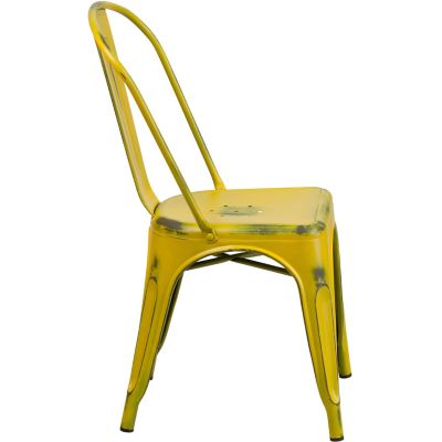 Image showing 1 th Flash Furniture Metal Indoor/Outdoor Stackable Chair, 20 in. x 17-3/4 in. x 33-1/2 in.