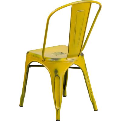 Image showing 2 th Flash Furniture Metal Indoor/Outdoor Stackable Chair, 20 in. x 17-3/4 in. x 33-1/2 in.