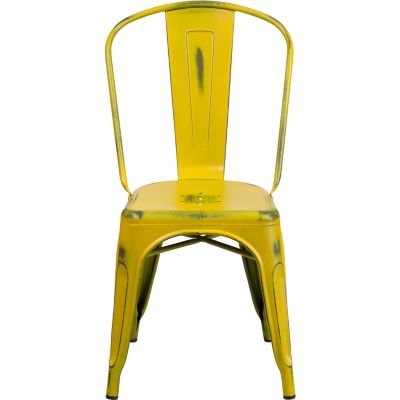 Image showing 3 th Flash Furniture Metal Indoor/Outdoor Stackable Chair, 20 in. x 17-3/4 in. x 33-1/2 in.
