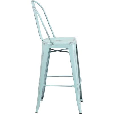 Image showing 1 th Flash Furniture High Metal Indoor/Outdoor Bar Stool with Backrest, 46 in.