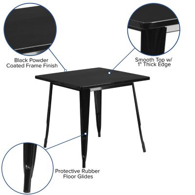 Image showing  Square Metal Indoor/Outdoor Table, 31.5 in.