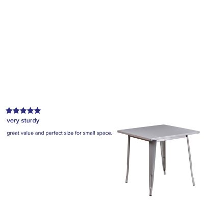 Image showing  Square Metal Indoor/Outdoor Table, 31.5 in.