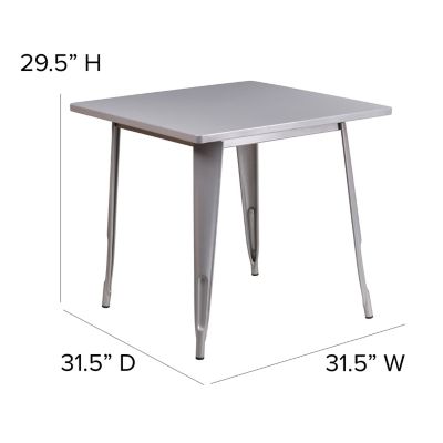 Image showing 5 th Flash Furniture Square Metal Indoor/Outdoor Table, 31.5 in.