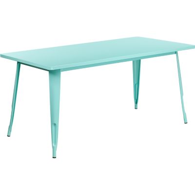 Flash Furniture Rectangular Metal Indoor/Outdoor Table, 63 in. x 31.5 in. x 29.5 in.