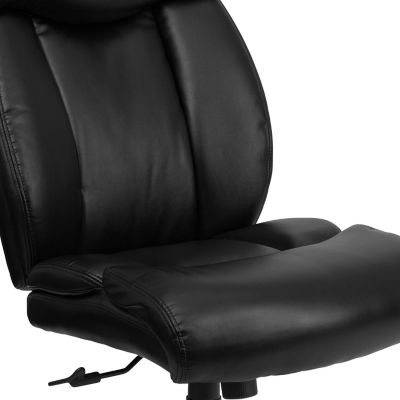 Image showing  HERCULES Series Big and Tall Leather Executive Swivel Chair with Chrome Base, Black, 400 lb. Capacity