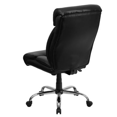Image showing  HERCULES Series Big and Tall Leather Executive Swivel Chair with Chrome Base, Black, 400 lb. Capacity
