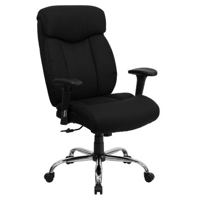 Flash Furniture HERCULES Series Big and Tall Executive Swivel Chair, Adjustable Arms, Black, 400 lb. Capacity, GO1235BKFABA