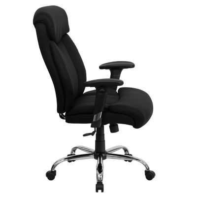 Image showing  HERCULES Series Big and Tall Executive Swivel Chair, Adjustable Arms, Black, 400 lb. Capacity, GO1235BKFABA