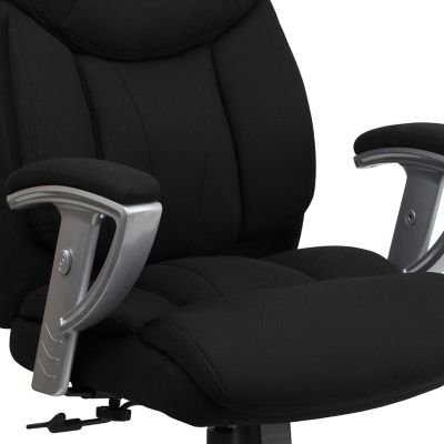 Image showing  HERCULES Series Big and Tall Executive Desk Swivel Chairs, Black, 400 lb. Capacity, GO1534BKFAB